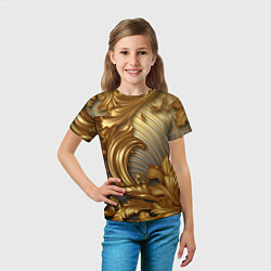 Футболка детская Золотая текстура и абстракции, цвет: 3D-принт — фото 2