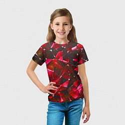 Футболка детская Красное разбитое стекло, цвет: 3D-принт — фото 2
