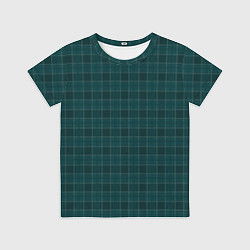 Футболка детская Серьёзный зелёный в клетку, цвет: 3D-принт