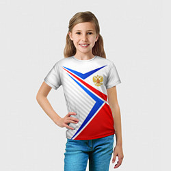 Футболка детская Герб РФ - классические цвета флага, цвет: 3D-принт — фото 2
