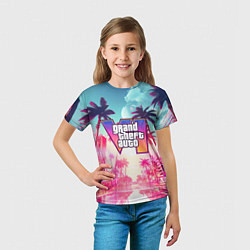 Футболка детская Gta 6 logo vice city style, цвет: 3D-принт — фото 2