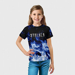 Футболка детская Stalker огненный синий стиль, цвет: 3D-принт — фото 2