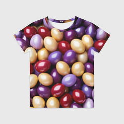 Детская футболка Красные и фиолетовые пасхальные яйца