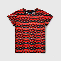 Футболка детская Красные и чёрные треугольники, цвет: 3D-принт