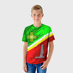 Футболка детская Флаг Зеленограадского АО, цвет: 3D-принт — фото 2