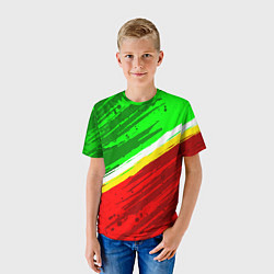Футболка детская Расцветка Зеленоградского флага, цвет: 3D-принт — фото 2