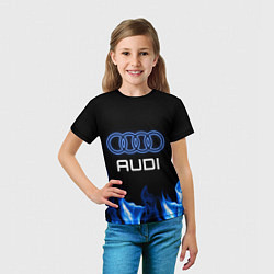 Футболка детская Audi neon art, цвет: 3D-принт — фото 2