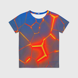 Футболка детская Грани огненнные абстракция, цвет: 3D-принт