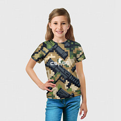 Футболка детская Counter Strike - pixel military pattern, цвет: 3D-принт — фото 2