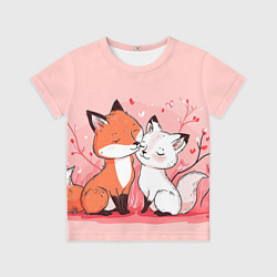 Футболка детская Влюбленные милые лисички, цвет: 3D-принт