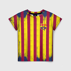 Футболка детская Полосатые цвета футбольного клуба Барселона, цвет: 3D-принт