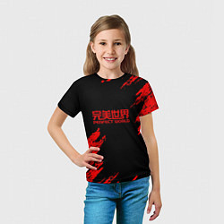 Футболка детская Perfectworld красные краски, цвет: 3D-принт — фото 2