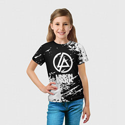 Футболка детская Linkin park logo краски текстура, цвет: 3D-принт — фото 2