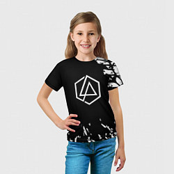 Футболка детская Linkin park краски текстура рок, цвет: 3D-принт — фото 2