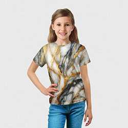 Футболка детская Мрамор - текстура, цвет: 3D-принт — фото 2