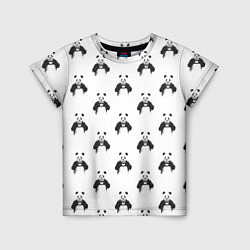 Футболка детская Panda love - pattern, цвет: 3D-принт