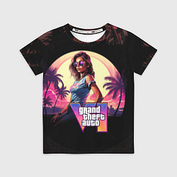 Футболка детская GTA 6 logo девушка, цвет: 3D-принт