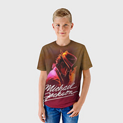 Футболка детская Michael Jackson нарисованный кистью, цвет: 3D-принт — фото 2