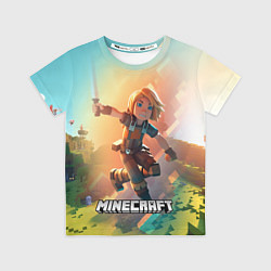 Футболка детская Персонаж Minecraft в атаке, цвет: 3D-принт