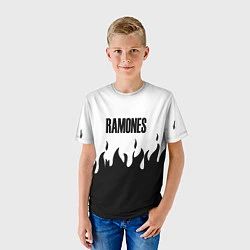 Футболка детская Ramones fire black rock, цвет: 3D-принт — фото 2
