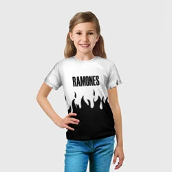 Футболка детская Ramones fire black rock, цвет: 3D-принт — фото 2
