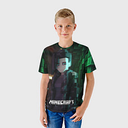 Футболка детская Minecraft matrix, цвет: 3D-принт — фото 2