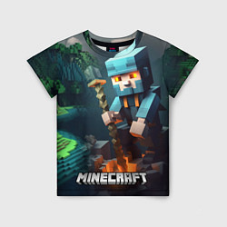 Футболка детская Minecraft персонаж у костра, цвет: 3D-принт