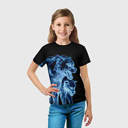 Футболка детская Волки призраки, цвет: 3D-принт — фото 2