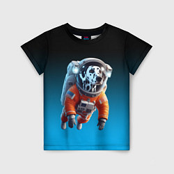 Футболка детская Далматинец космонавт в открытом космосе, цвет: 3D-принт