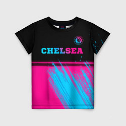 Футболка детская Chelsea - neon gradient посередине, цвет: 3D-принт