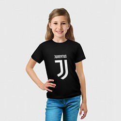 Футболка детская Juventus sport fc белое лого, цвет: 3D-принт — фото 2