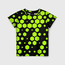 Футболка детская Зеленые соты киберпанк, цвет: 3D-принт