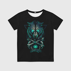 Футболка детская Скандинавский светящийся волк, цвет: 3D-принт