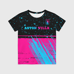 Футболка детская Aston Villa - neon gradient посередине, цвет: 3D-принт