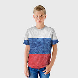Футболка детская Флаг России разноцветный, цвет: 3D-принт — фото 2