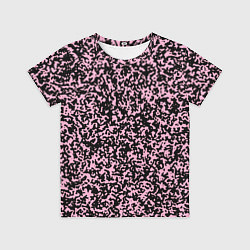 Футболка детская Чёрно-розовый пятнистый, цвет: 3D-принт