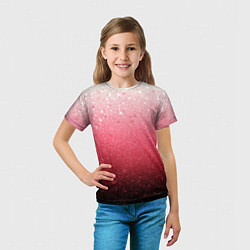 Футболка детская Градиент розово-чёрный брызги, цвет: 3D-принт — фото 2
