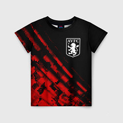 Футболка детская Aston Villa sport grunge, цвет: 3D-принт