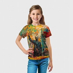 Футболка детская Абстрактное граффити человека в черном костюме, цвет: 3D-принт — фото 2