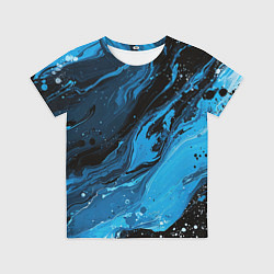 Футболка детская Черно-синяя абстракция геометрическая, цвет: 3D-принт