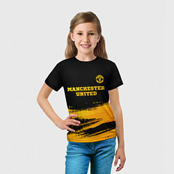 Футболка детская Manchester United - gold gradient посередине, цвет: 3D-принт — фото 2