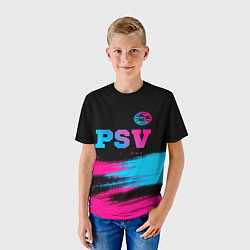 Футболка детская PSV - neon gradient посередине, цвет: 3D-принт — фото 2