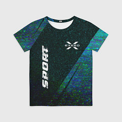 Футболка детская Exeed sport glitch blue, цвет: 3D-принт