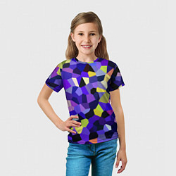 Футболка детская Мозаика фиолетовая, цвет: 3D-принт — фото 2