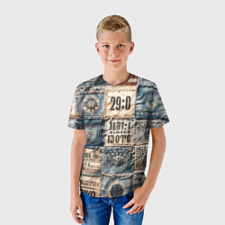 Футболка детская Пэчворк Tokyo and US, цвет: 3D-принт — фото 2
