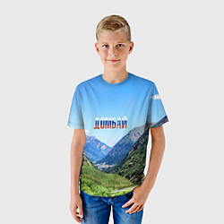 Футболка детская Домбай в цветах флага России, цвет: 3D-принт — фото 2