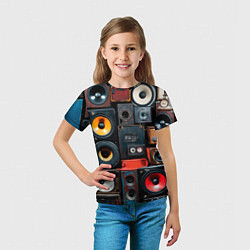 Футболка детская Audio speaker, цвет: 3D-принт — фото 2