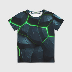 Детская футболка Abstract dark green geometry style
