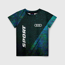 Футболка детская Audi sport glitch blue, цвет: 3D-принт