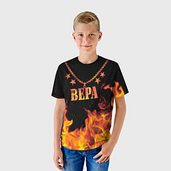 Футболка детская Вера - имя в огне, цвет: 3D-принт — фото 2